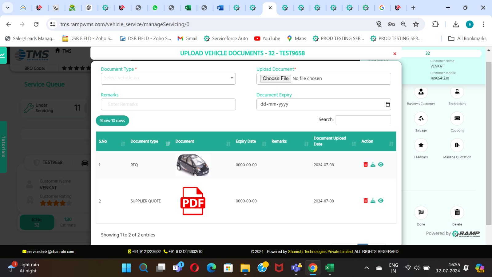 screenshot of RAMP Fleet Management Software